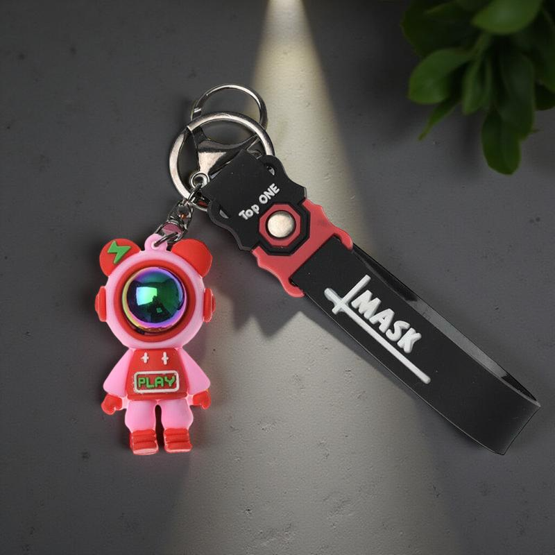 Cartoon Lightning Bear Keychain - Astronaut