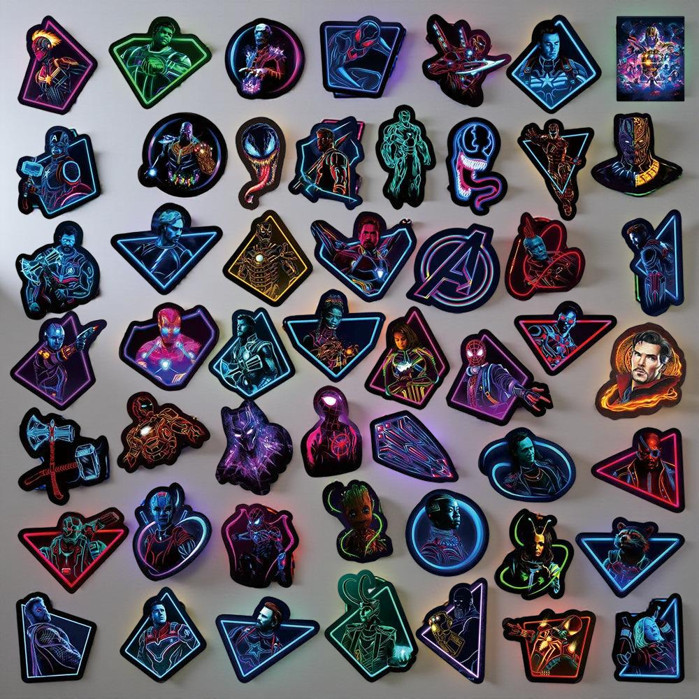 Disney Neon Marvel the Avengers Superhero Anime Stickers