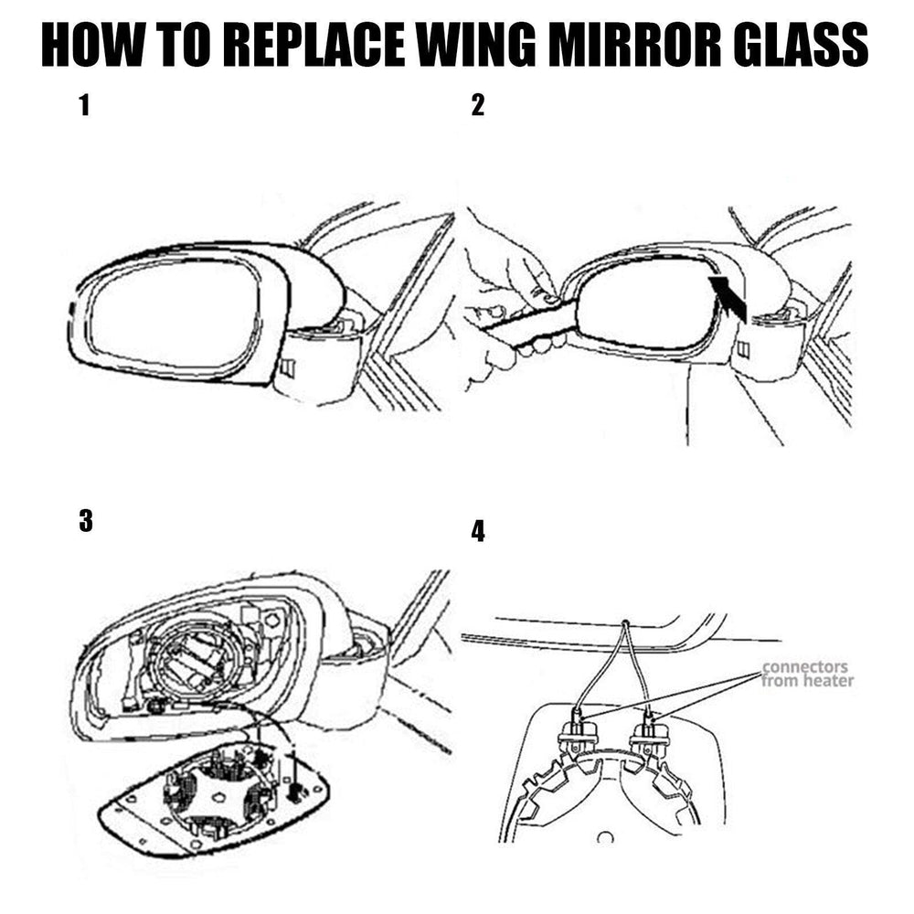 Mirror Glass Heated For Audi A3 A4 S4 A5 S5 Quattro - One Beast Garage