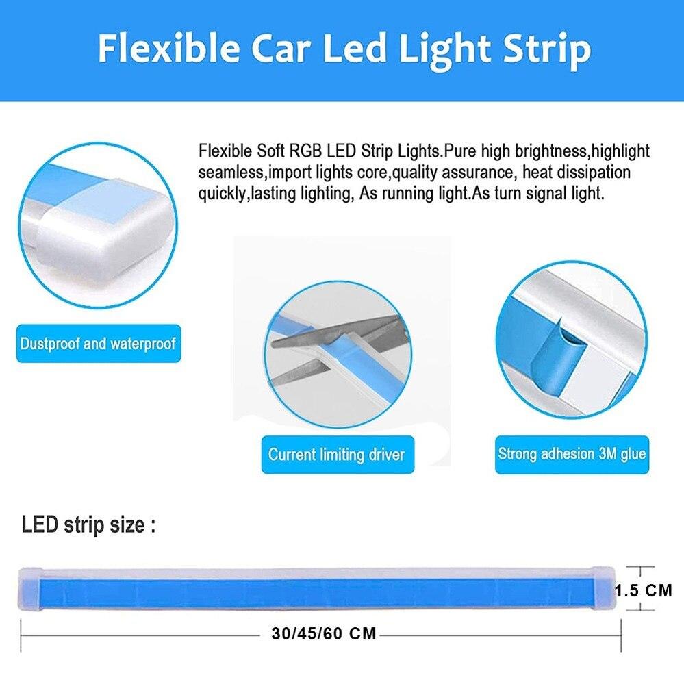 LED DRL Car Daytime Running Light Flexible Waterproof Strip - One Beast Garage