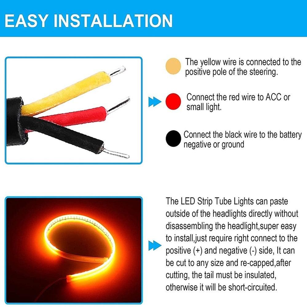 LED DRL Car Daytime Running Light Flexible Waterproof Strip - One Beast Garage