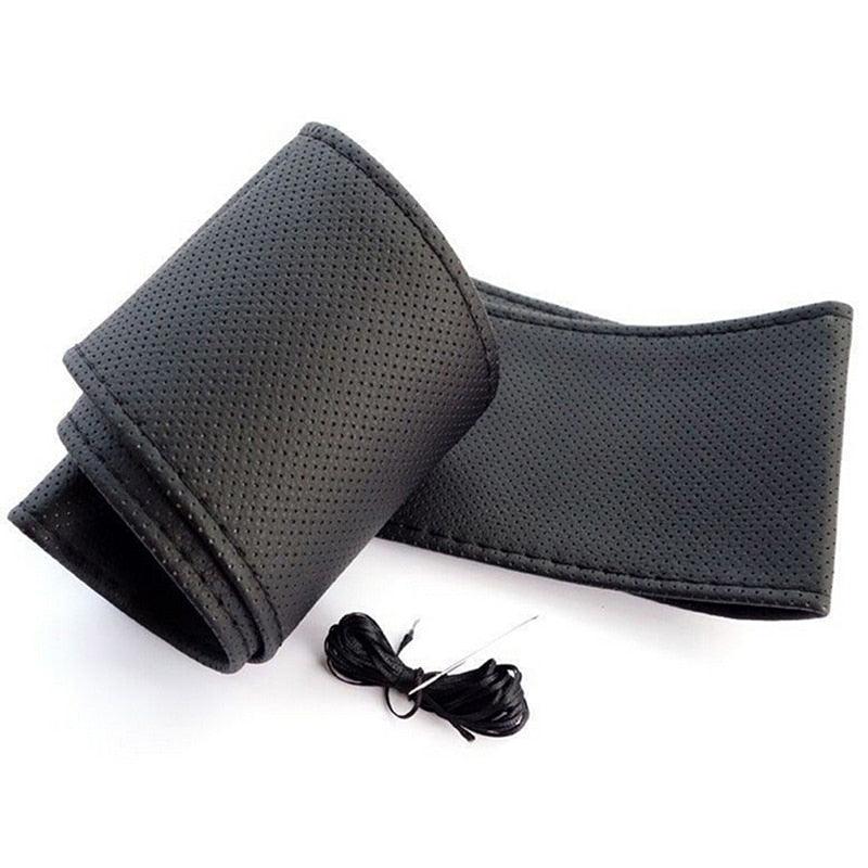 Perforated leather steering wheel cover - One Beast Garage