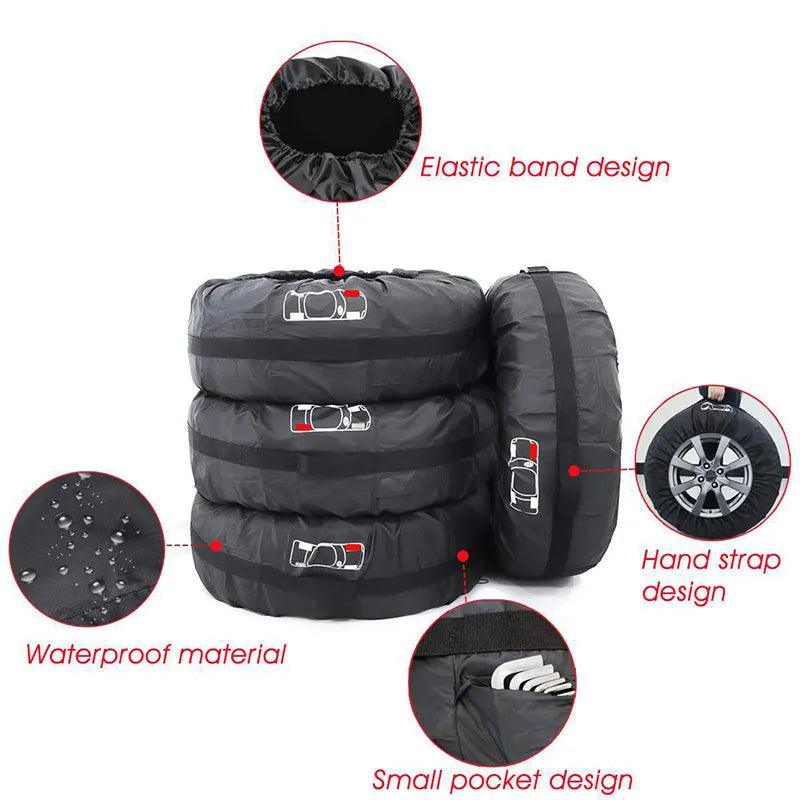 Set of 4 covers for storing car wheels - One Beast Garage