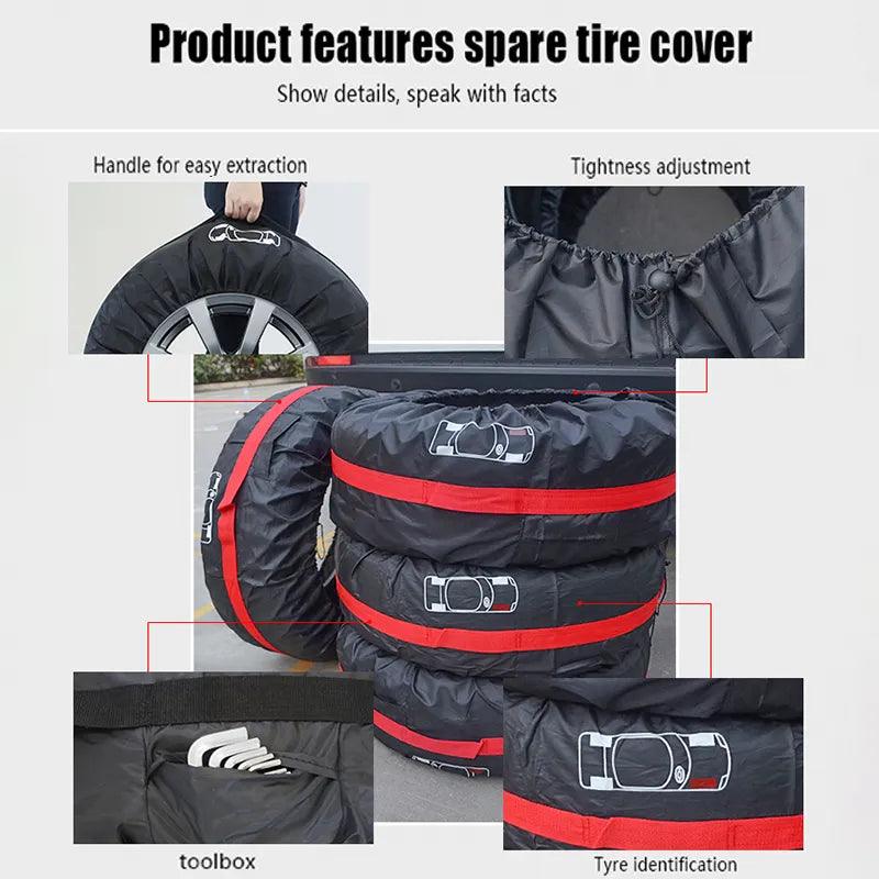 Set of 4 covers for storing car wheels - One Beast Garage