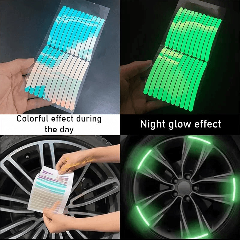 Set of 4 phosphorescent stickers to stick on rims - One Beast Garage